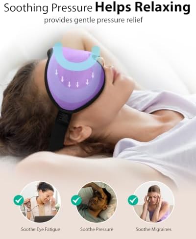 MABAO Weighted Sleep Mask, 100% Blackout Blindfold for Sleeping, Purple - Image 3