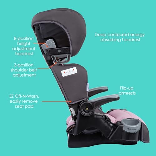 Baby Trend Protect 2-in-1 Folding Belt-Positioning Booster Seat, Dash Rose - Image 6