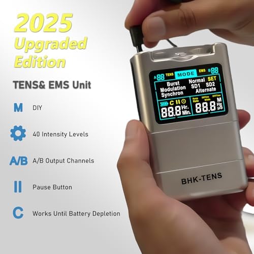 2025 TENS EMS Unit Muscle Stimulator for Back Pain Relief, Upgraded Color LCD TENS Machine for Chronic Pain, Muscle Relaxation, Home Use. with 8 Customizable Pulse Modes, 8 TENS Pads, 40 Intensitys - Image 2
