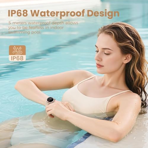 KEEPONFIT Smart Watches for Women Android/iPhone, IP68 Waterproof Fitness Tracker with Bluetooth Calls(Answer&Make), Activity Pedometer/Heart Rate/SpO2 Monitor/100+ Sports Model（Pink&Black） - Image 7