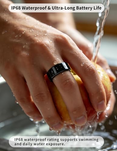 Smart Ring for Women Men Fitness Tracker Heart Rate Sleep Trends 128 Sports Modes Gesture Control Cycle Tracking IP68 Waterproof No Subscription Compatible with iPhone Android (Black, Size 11) - Image 6