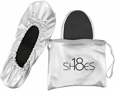 Shoes 18 Women's Foldable Portable Travel Ballet Flat Shoes w/Matching Carrying Case by Shoes8teen