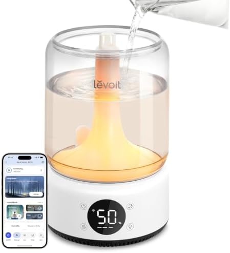 LEVOIT Smart Humidifier for Bedroom, 4.2L Top Fill Cool Mist for Large Room by Unknown
