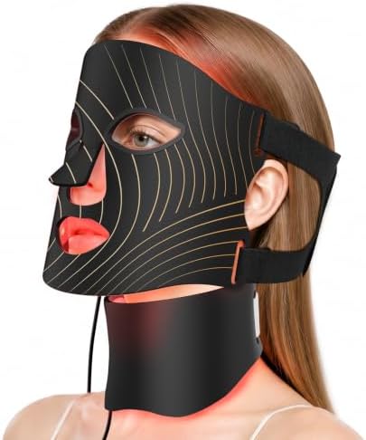 Red Light Therapy for Face,LED Face Mask Light Therapy with Neck Device by onluky