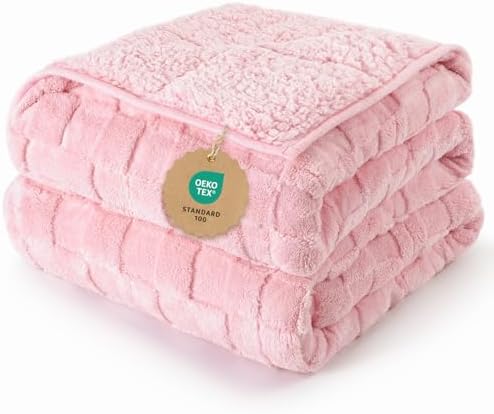 Kivik 20lbs Weighted Blanket for Adults, Checkered Fleece & Sherpa, 60"x80" by Kivik