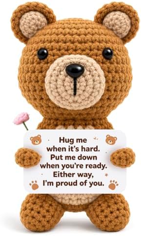 Inspirational Gifts for Women Men Positive Crochet Handmade Bear Gift by Unknown