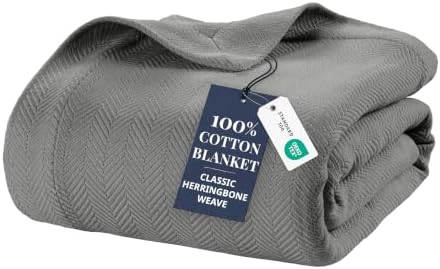 LANE LINEN Queen 100% Cotton Blanket, 350 GSM Medium Weight by LaneLinen