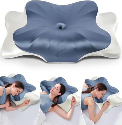DONAMA Cervical Pillow for Neck and Shoulder Pain Relief, Cooling Contour Memory Foam Pillow, Dual-Height Ergonomic Neck Support Pillow for Side Back Stomach Sleepers with Removable Pillowcase by DONAMA