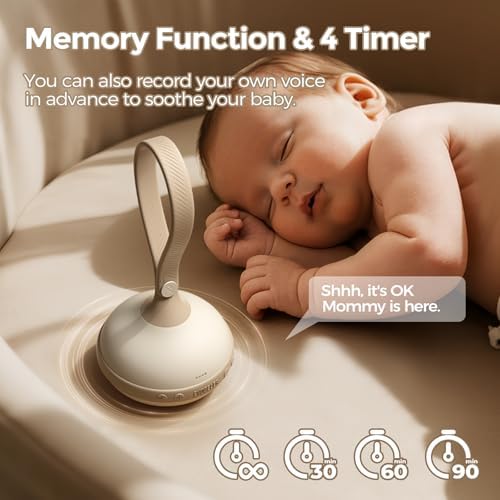 White Noise Machine for Baby, 9 Sounds Beige, Cry Detection Portable Travel - Image 4