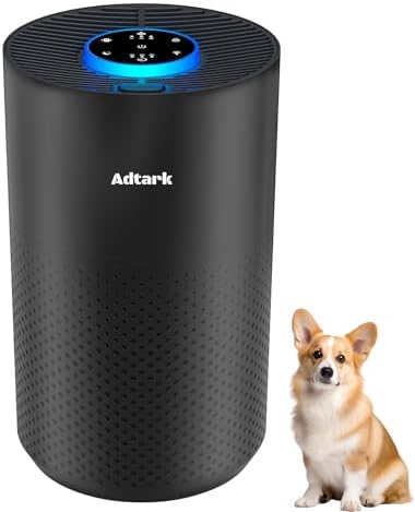 Air Purifiers for Home Bedroom, ADTARK Air Cleaner with 3-in-1 Filter, Sleep Mode & Aroma Function, 3 Light Modes, Room Air Purifier with 3 Timer for Office, Dorm, Hotel (Black) by ADTARK