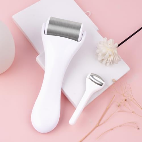 MAANGE Ice Roller For Face & Eye Roller for Puffiness,Stainless Steel Facial Roller Ice Face Roller Mini Roller Set (white 2 pcs) - Image 6