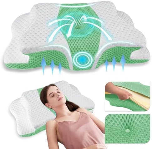Pain Relief Cervical Pillow for Neck Support,Adjustable Ergonomic Pillow by QIUBABYO
