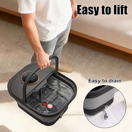 Foot Spa Bath Massager with Heat, Bubble, Temperature Control, Remote Control, Touchscreen, Pumice Stone, Pedicure Foot Spa Gift for Man Women Mother Father (Plus Size) - Image 5