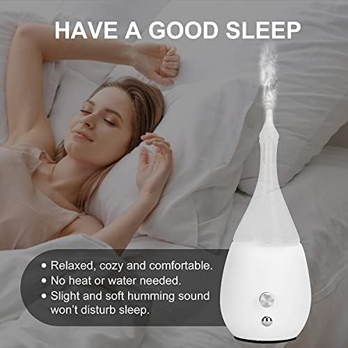 Lychee Essential Oil Diffuser Humidifiers, Quiet Diffuser, Small Aromatherapy Diffuser,7 Colors Light Adjustable with Wood Grain Base for Home Bedroom Office Yoga Nice Gift (White) - Image 4