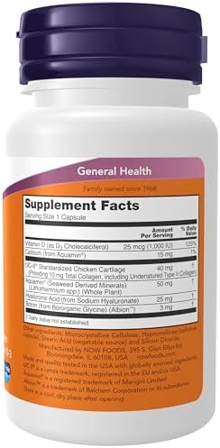 NOW Supplements, UC-II Advanced Joint Relief with Undenatured Type II Collagen, plus Hyaluronic Acid, Boron, Vitamin D-3, 60 Veg Capsules - Image 2