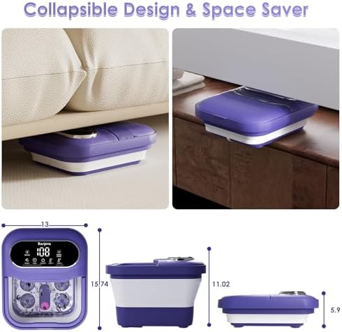 Collapsible Foot Spa Electric Rotary Massage with Heat, Bubble,Temp Control - Image 6