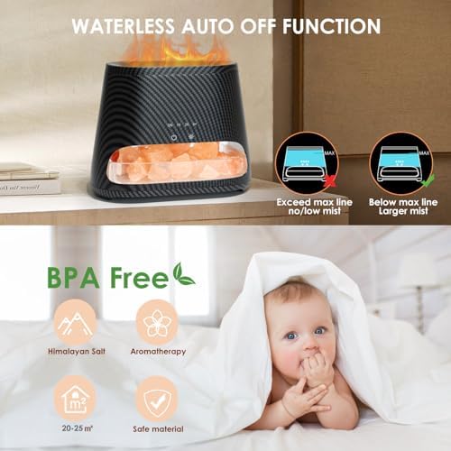 SALKING 2-in-1 Essential Oil Diffuser for Home,Himalayan Salt Lamp Diffuser - Image 5