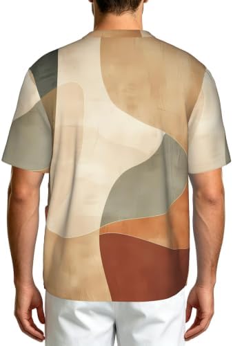 Men's Scrub Top,V-Neck Spill Wrinkle Resistant,3 Pockets-Minimal Abstract Shapes (8) - Image 2