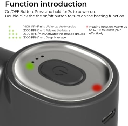 Mini Thermal Massage Gun with Heat, Portable Percussion Muscle Massager - Image 3