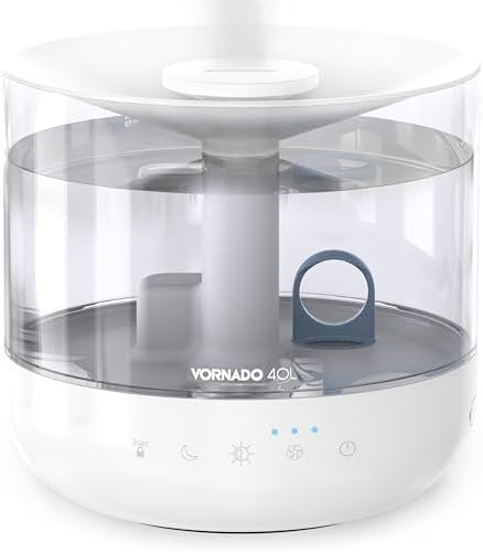 Vornado MISTIC 4 Whole Room Ultrasonic Humidifier, Top-Fill, Aromatherapy, 1-Gallon Tank, 3 Mist Settings, Ambient Lighting, Whisper-Quiet, Included Scent Pads, Air Humidifier for Kids and Home by Vornado