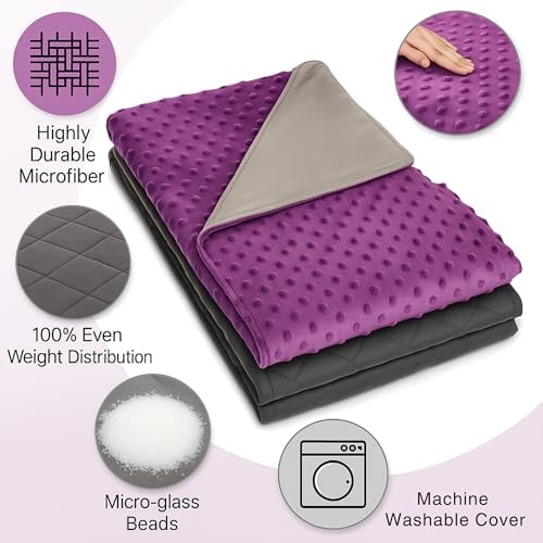 hazli Super-Soft Weighted Blanket 5 Pounds - Easy to Clean, Washable Minky Cover - 36x48 Inches 5lbs Heavy Blanket for School-Age Children Ages 5+ - Image 2