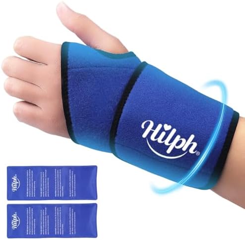 Hilph Wrist Ice Pack Wrap, Carpal Tunnel Relief Wrist Brace with 2 Gel Pack by Hilph