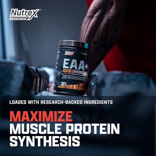 Nutrex Research EAA Hydration | EAAs + BCAAs Powder | Muscle Recovery, Strength, Muscle Building, Endurance | 8G Essential Amino Acids + Electrolytes | Blood Orange Flavor 30 Serving - Image 3