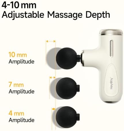 HEYCHY Mini Massage Gun Deep Tissue Muscle Massager Adjustable Depth, White - Image 3