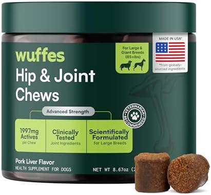 Wuffes Advanced Hip & Joint Chews for Large Breed Dogs, Vet Recommended by Wuffes