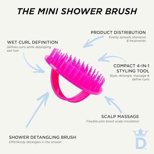 Denman Detangle Hair Brush for Curly Hair & Scalp Massager D6 - Hair Straightening Brush - Image 7