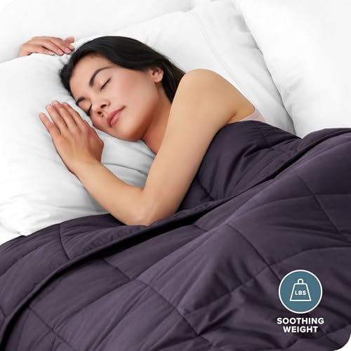 Bare Home Cotton Weighted Blanket (Eggplant, 60"x80" 20lbs) - Image 2
