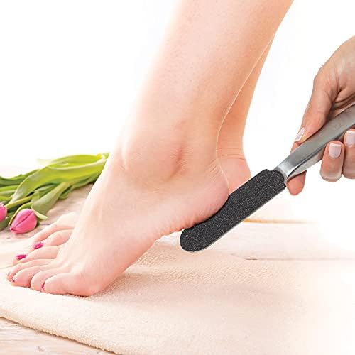 ForPro Stainless Steel Pedi File Kit - 100% Sanitizable Pedicure File for Heels and Feet - Includes Six Black 80 Grit and Six White 180 Grit Refill Strips- 8.5” L (Pack of 2) - Image 7