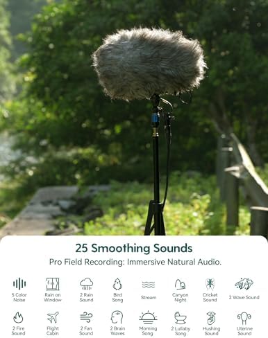 Babelio White Noise Sound Machine (Pocket Mini Pro) | 1000mAh Large Battery, 25 Non-looping Sounds for Adults, Kids & Babies, Timer, Memory Function, Pocket-Sized & Travel Essentials, Cream Beige - Image 3