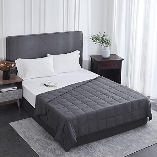 L'AGRATY Weighted Blanket Queen Size（22lbs, 60"x80"） Cooling Heavy Blanket Microfiber for Adults Breathable Big Weighted Throw Blanket for Summer Fall Winter, Grey - Image 2