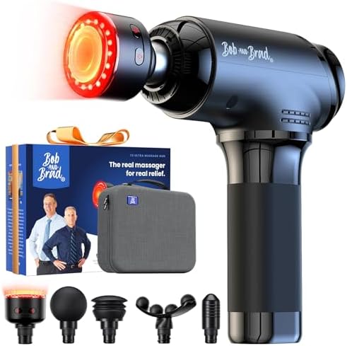 BOB AND BRAD T2 Ultra Deep Tissue Massage Gun, Heat & Red LED, Percussion by BOBANDBRAD