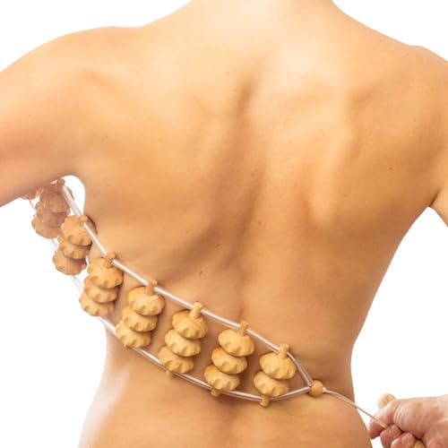 tuuli Accessories – Back Massager with Rollers and Rope, Multi-Functional Back Roller and Neck Massager, Eases Muscle Tension and Supports Skin Health, Muscle Roller 47.2 inches by Itsallaboutwood