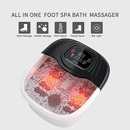 RIGHTMELL Foot Spa Bath Massager with Heat, Bubble and Vibration, Digital Temperature Control, Pedicure Foot Soaker with 8 Rollers for Soothe and Comfort Feet - Image 3