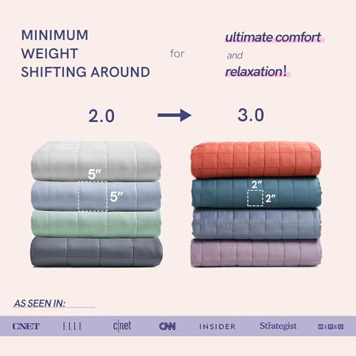 YnM 12lbs Weighted Blanket for Adults, Cotton Heavy Bed Throw Blanket with Cooling Glass Beads for All Season Use, Ideal for One Person of 110lbs (60x80 Inches, Queen Bed, Fuchsia Purple) - Image 5