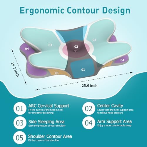 Cervical Neck Pillow for Pain Relief - Ergonomic Memory Foam Pillows - Image 4