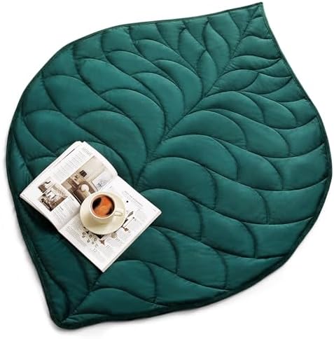 Kaisa Weighted Lap Blanket for Adults, 5 lbs 41" x 53", Leaf Pattern, Green by Kaisa