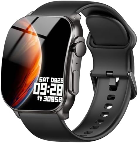 Smart Watch, 2.01" AMOLED Curved Touchscreen Fitness Watch for Women, IP68 Waterproof, 24/7 Heart Rate/Sleep Monitor, Fitness Tracker with Pedometer, 120+ Sports Modes,Smartwatch for Android iOS Black by Poounur