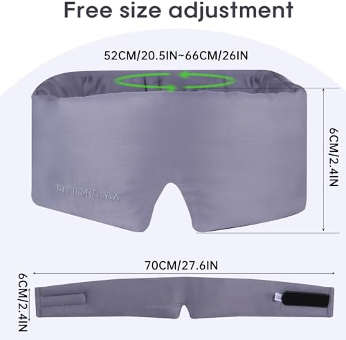 Calm&Relax Bamboo Sleep Mask - Cooling 3D Eye Mask, Lash Friendly，Gray - Image 3