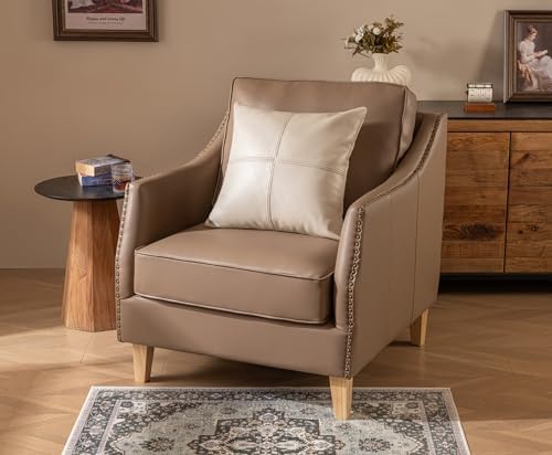 Full Grain Leather Throw Pillow Cover (20" x 20") (Cream) - Image 5