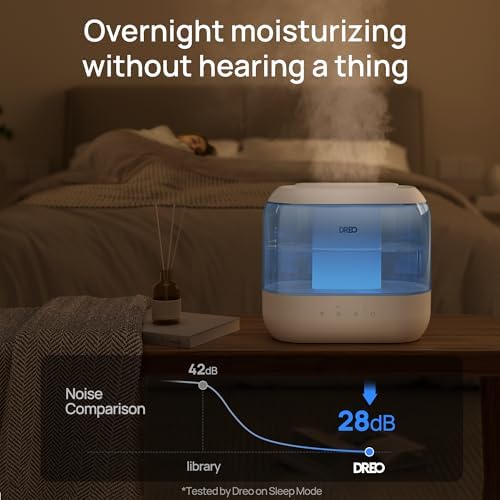DREO 4L Humidifiers for Bedroom, 36H Runtime, 28 dB Quiet, HM311, Blue - Image 6