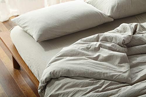 F.Y.Dreams 100% Washed Cotton Duvet Cover for Weighted Blanket 80x87 inches with 16 Ties, Zipper on Long Side/Khaki/Just Duvet Cover - Image 5
