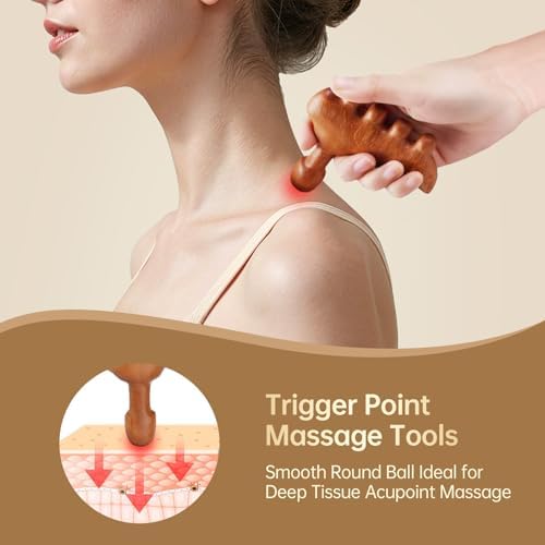 Natural Wooden Wood Therapy Massage Tool, Lymphatic Body Massager - Image 3