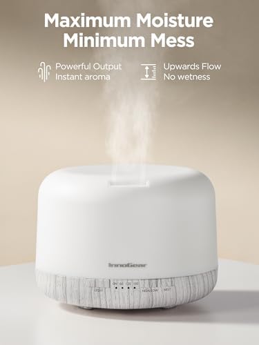 InnoGear 500ml Aromatherapy Diffuser for Home 10 Essential Oil Set, White - Image 5