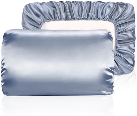 Yanideer Travel Elastic Band Satin Pillowcase for Hair & Skin, Cooling Satin Pillow Cover for Hotel by Yanideer