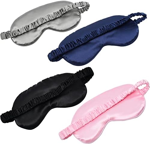 LERSVICVIL Sleep Masks 4 Pack Silky Eye Cover Soft Satin Blindfold Elastic Strap Night Eye Shade for Women Men - Image 2