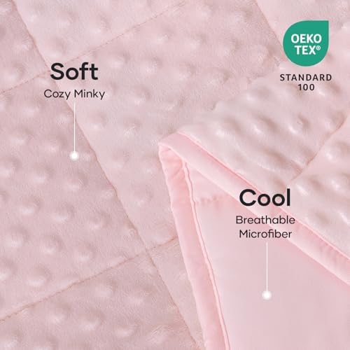 Cottonblue Weighted Blanket for Adults, Heavy Blankets Twin Size 15lbs Pink - Image 3